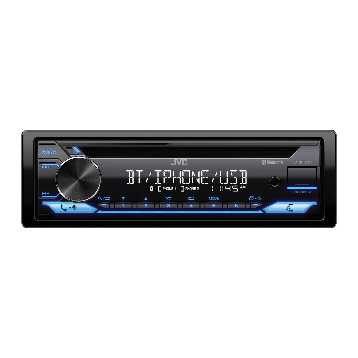 JVC KD-SR87BT Single-DIN CD Receiver with Bluetooth