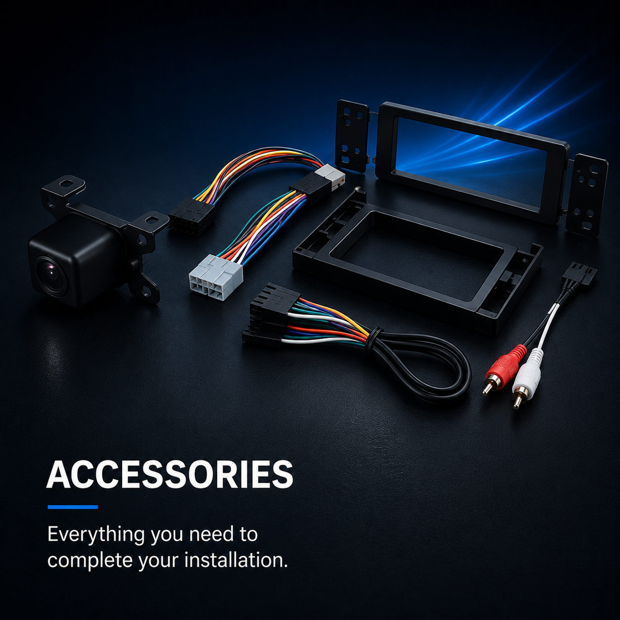 Car audio cables, chargers, remotes and installation accessories