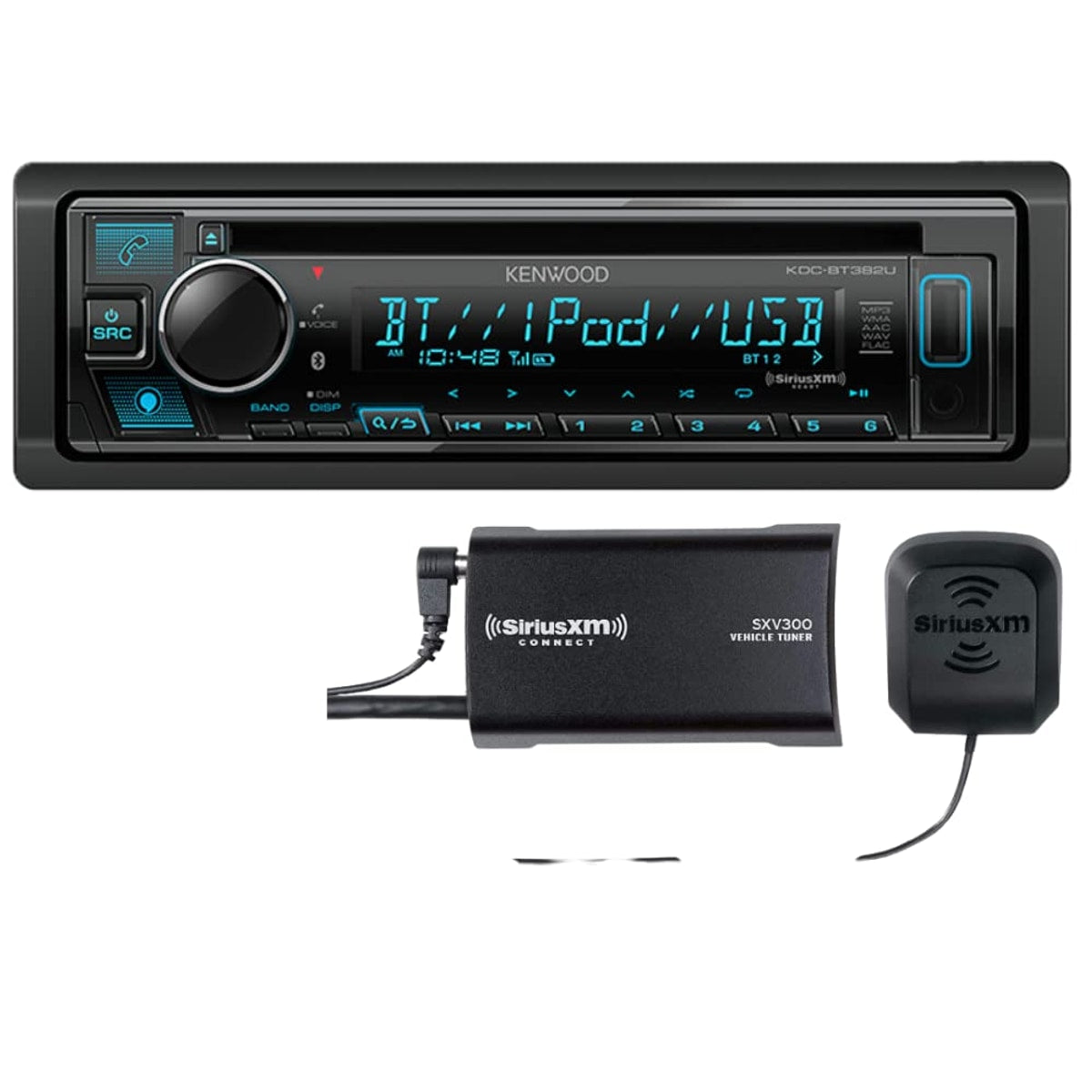Refurbished Kenwood KDC-BT382U Single-DIN Bluetooth CD Receiver