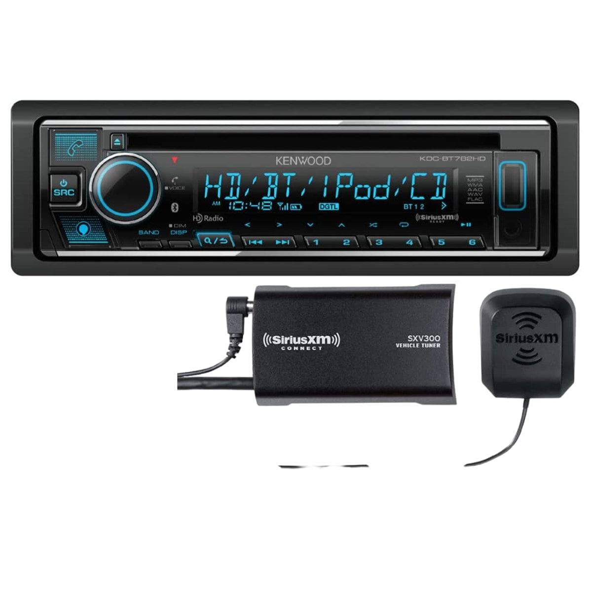 Refurbished Kenwood KDC-BT782HD Single-DIN Bluetooth HD Radio CD Receiver