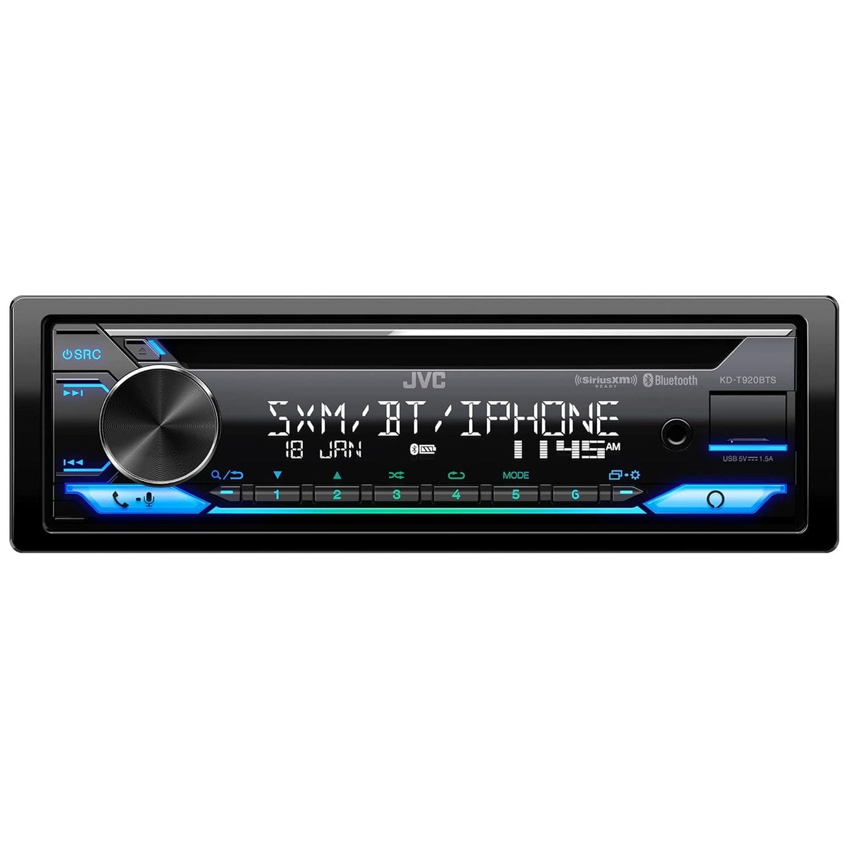 Refurbished JVC KD-T920BTS Single-DIN SiriusXM-Ready CD Receiver