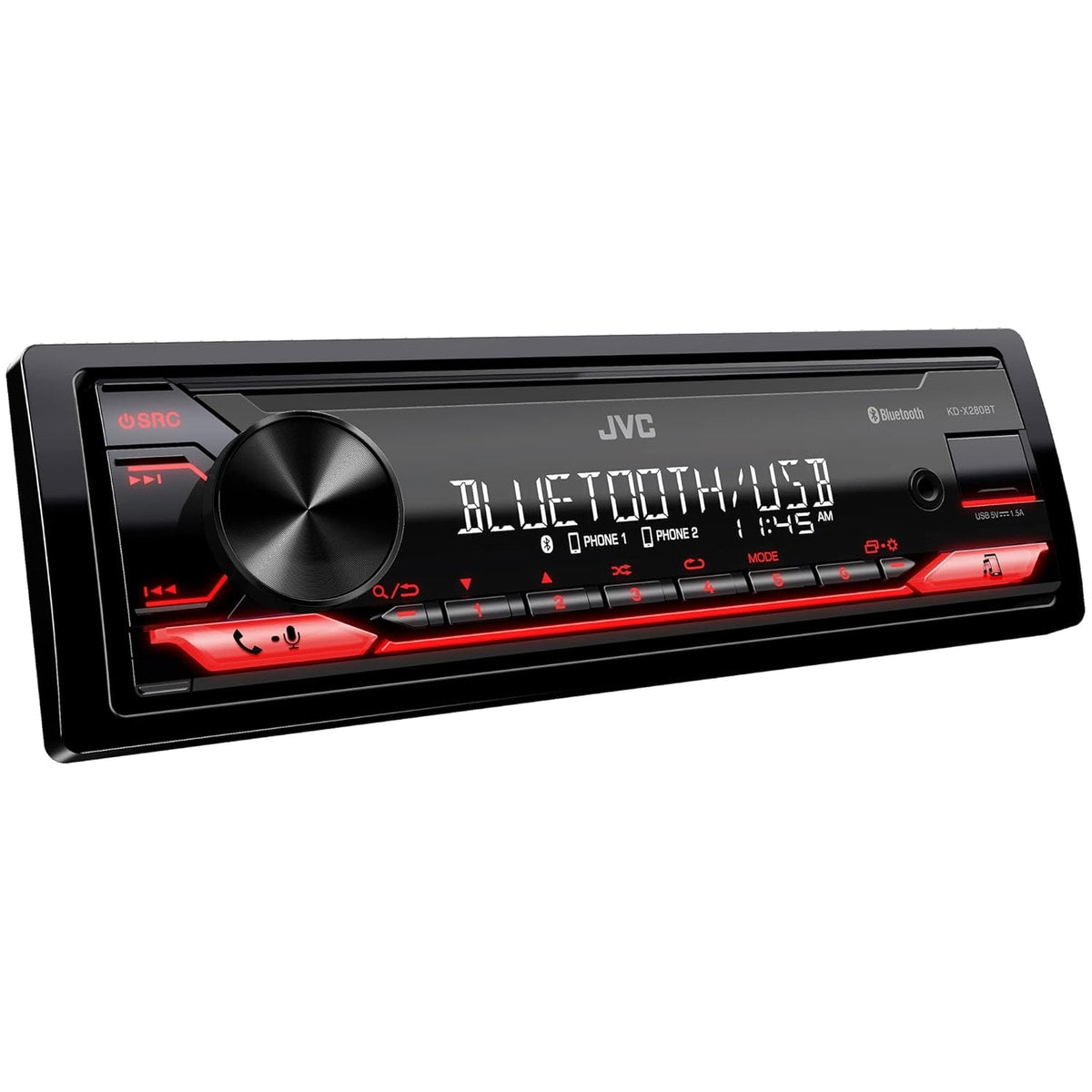 Refurbished JVC KD-X280BT Single-DIN Bluetooth Digital Media Receiver