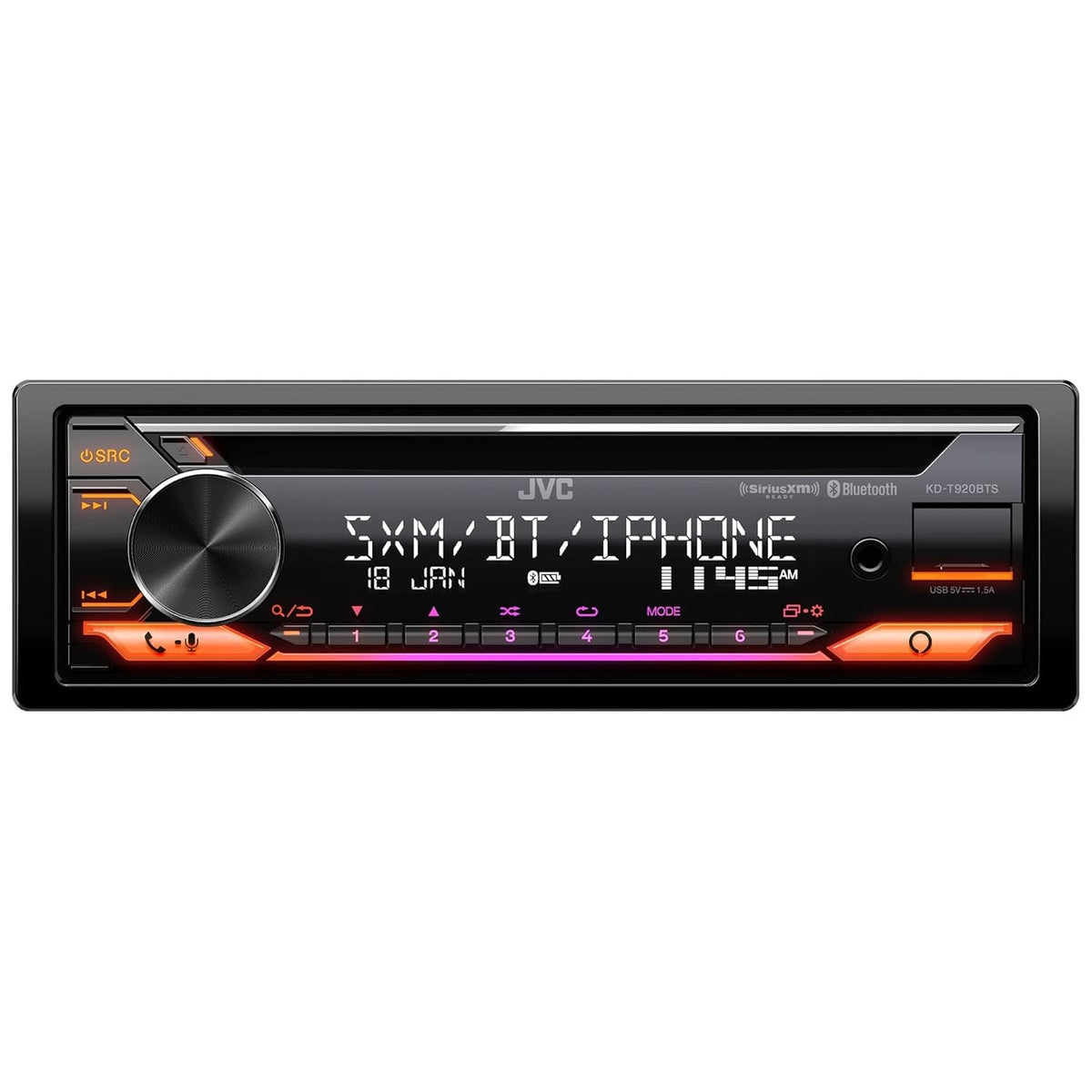 Refurbished JVC KD-T920BTS Single-DIN SiriusXM-Ready CD Receiver