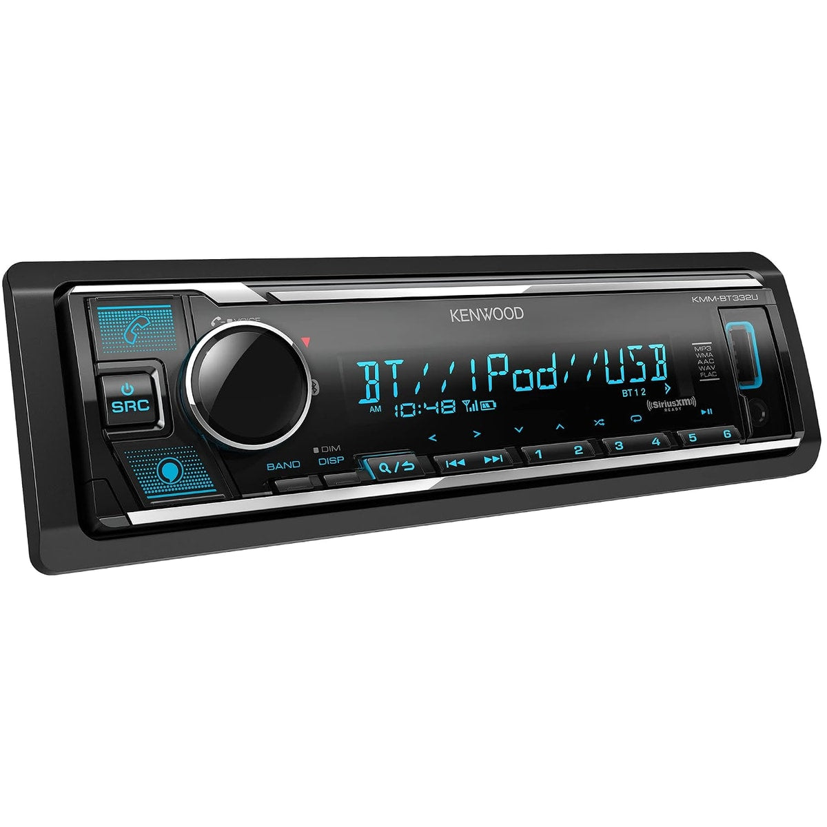 Refurbished Kenwood KMM-BT332U Single-DIN Digital Media Receiver