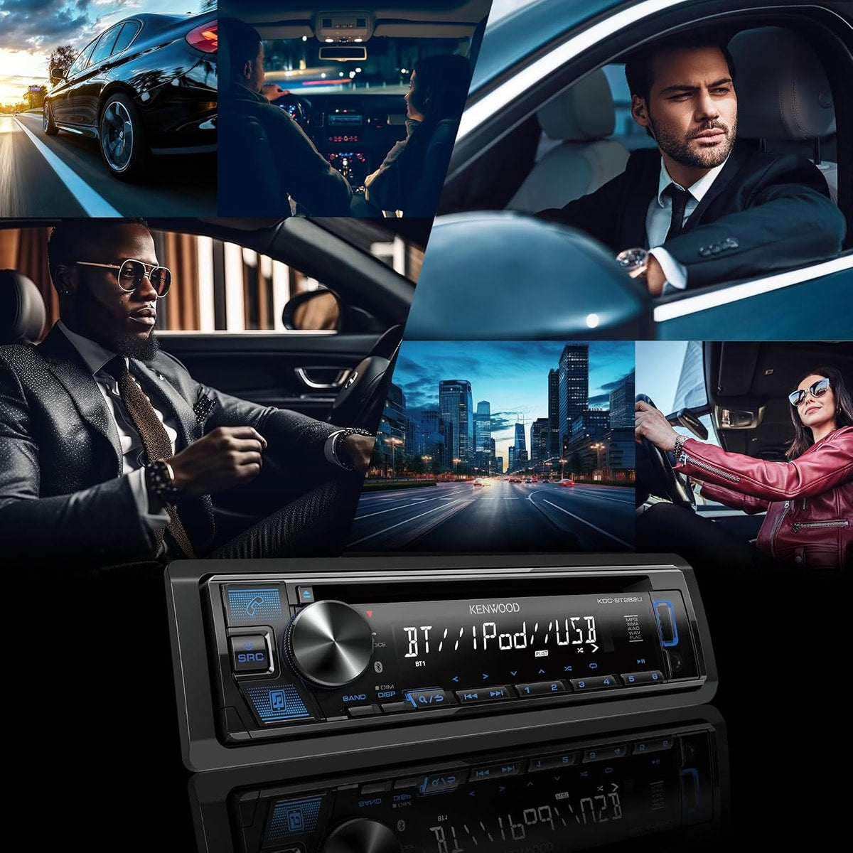Refurbished Kenwood KDC-BT282U Single-DIN Bluetooth Receiver